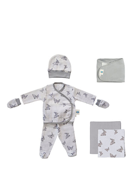 100% Cotton Newborn Baby Hospital Outlet Set 7 Pieces - Iconique Lapin