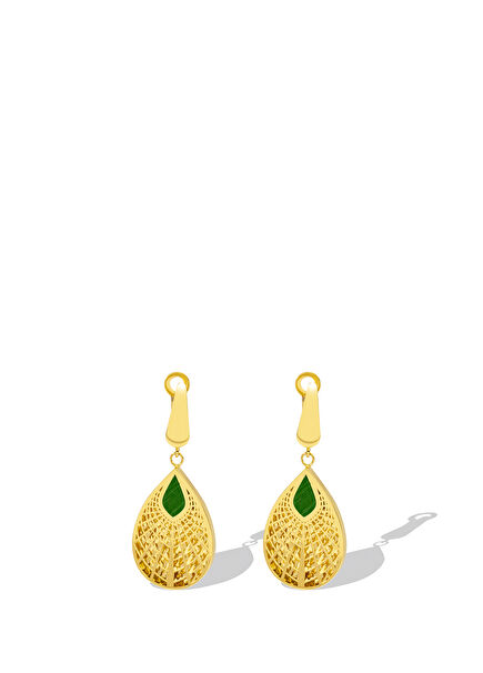 Leaf Drop Women's Gold Earrings