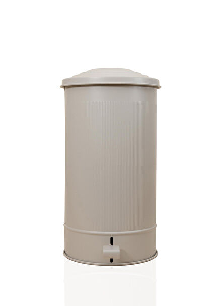 Stripe Beige Galvanized Pedal Kitchen Waste Bin 24 Lt