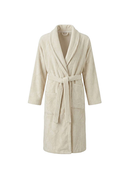 Alin Cream Cotton Unisex Bathrobe