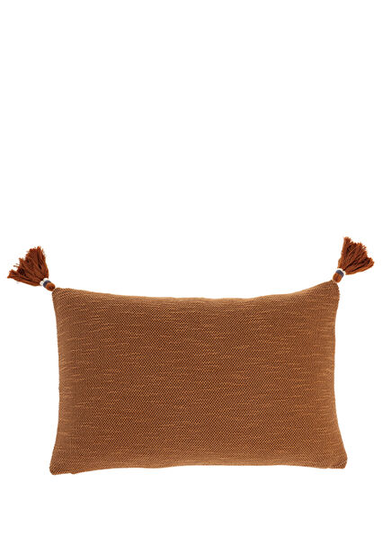 Capella Pamuk Tütün Püskül Detaylı Yastık Kılıfı 35x55 cm