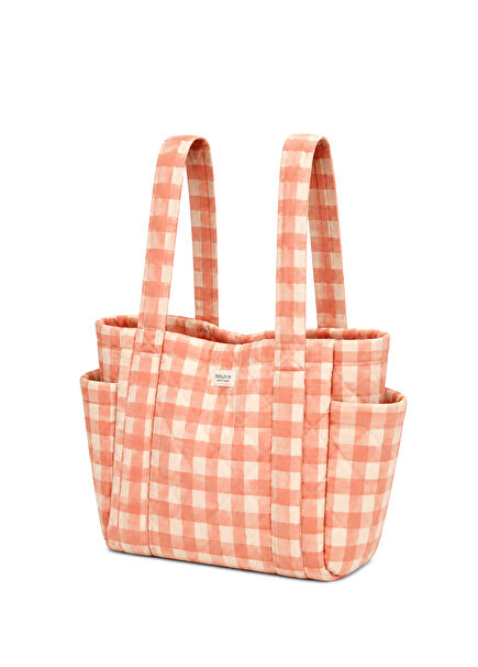 Mayko Orange Checkered Mother and Baby Care Bag
