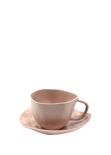 Pink Ceramic Tea Cup and Saucer