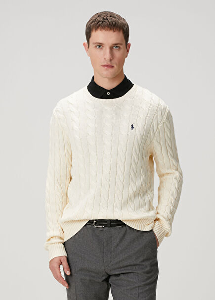 Ecru Braid Textured Sweater