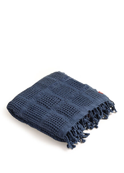 Solid Lacivert Tencel Pamuk Pike