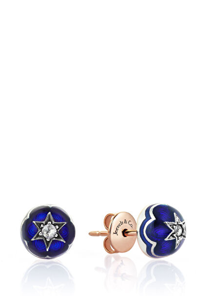 İstanbul Minik Yıldız Mineli Top Kadın Altın Küpe