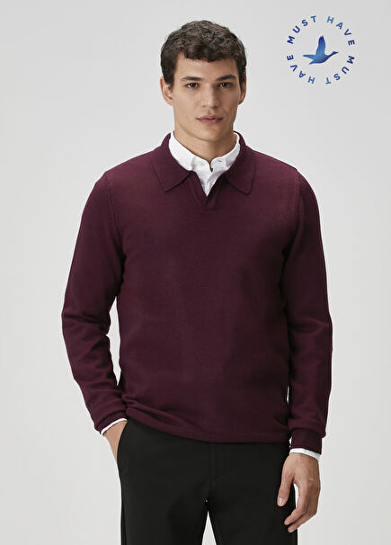 Plum Polo Neck Knitwear