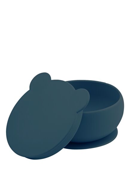 Vakum Tabanlı Deep Blue Silikon Kapaklı Kase