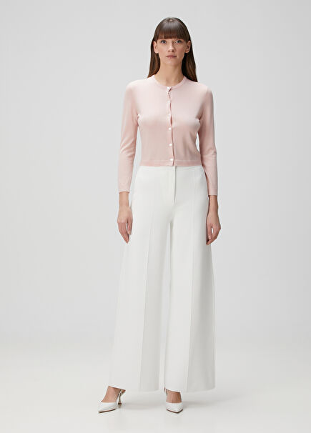 White High Waist Pants