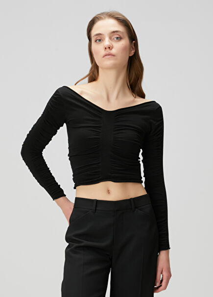 Black Ruffled Blouse