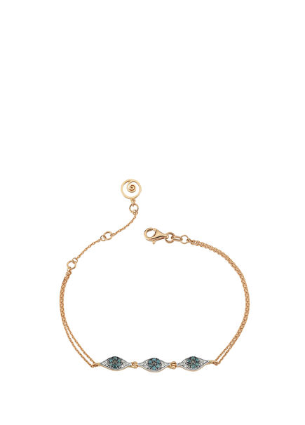 Eye Light Blue Diamond Women's Gold Bracelet