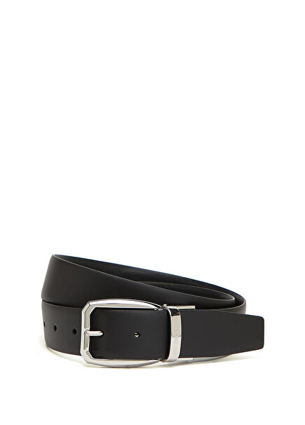 Black Men's Leather Belt