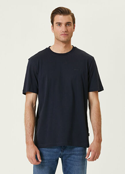 Koyu Mavi Logo Detaylı T-shirt