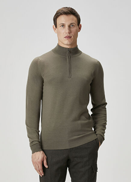 Khaki Wool Knitwear
