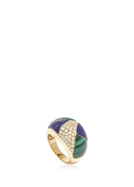 Stones Detailed Womens Gold Ring