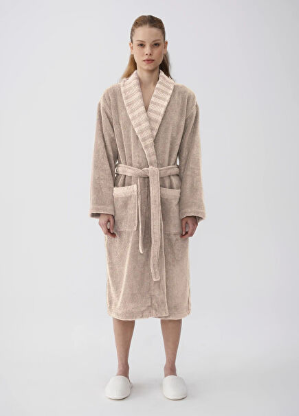 Mauve Pima Brown Cotton Women's Bathrobe