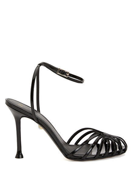 Ally Siyah Kadın Deri Sandalet