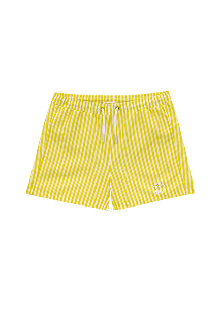 Sail Yellow Striped Boys' Swim Shorts
