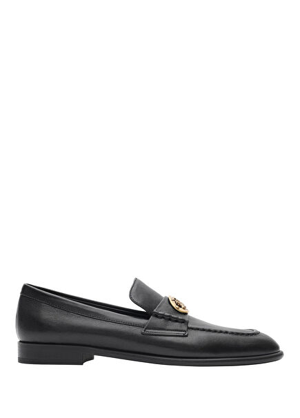 Opal Siyah Deri Kadın Loafer