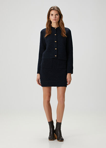Navy Blue Mini Skirt