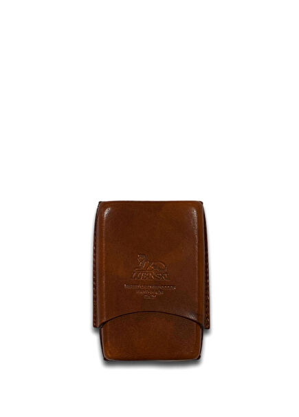 Italy Toscanello Brown Leather 4-Pack Cigar Case