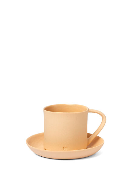 SALMON TURKISH COFFEE CUP & PLATE