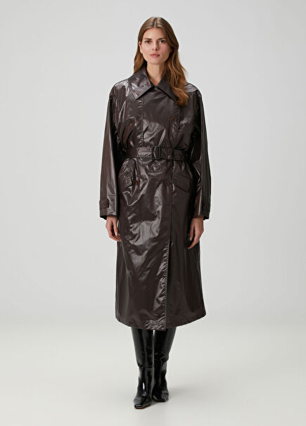 Oversized Burgundy Trench Coat