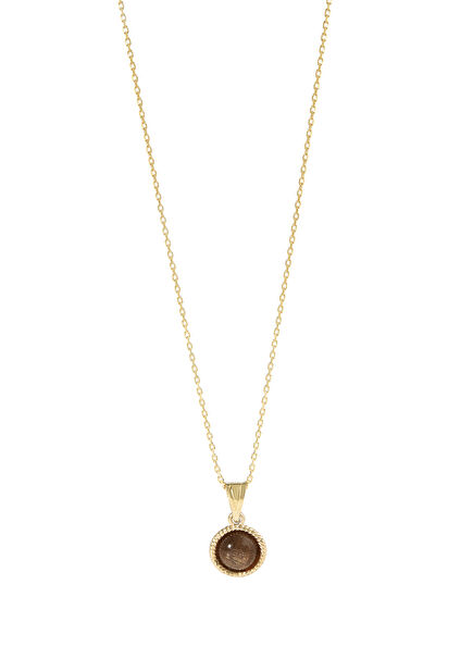 Sweet 14K Gold Gold Sunstone Natural Stone Necklace