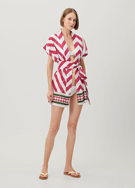 Dafne Cherry Striped Kimono