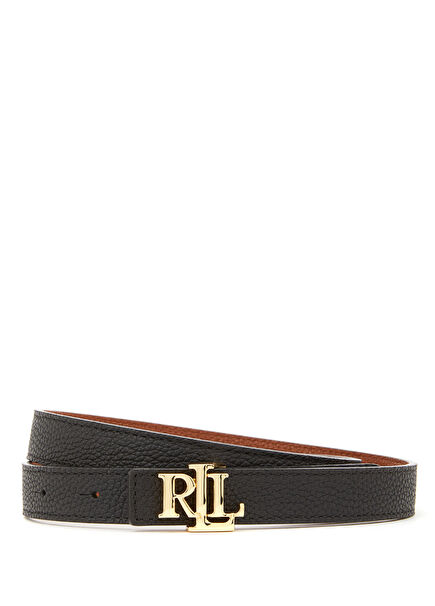 Black Tan Reversible Women's Leather Belt
