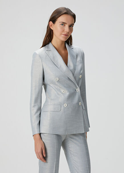 Blue Double-Breasted Jacket