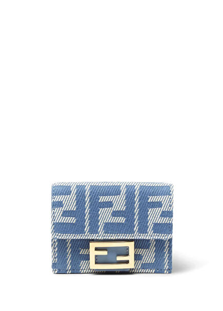 Blue Logo Patterned Women's Wallet