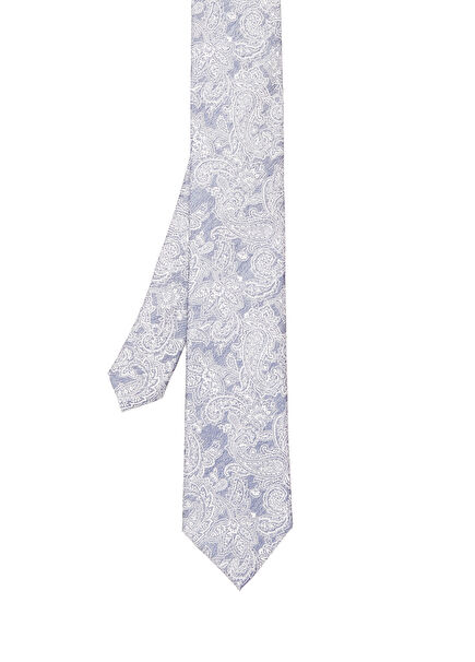 Navy Blue Shawl Pattern Silk Tie