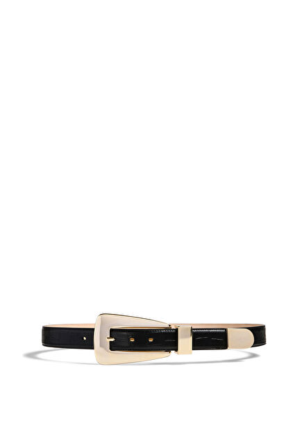 Black Women's Leather Belt