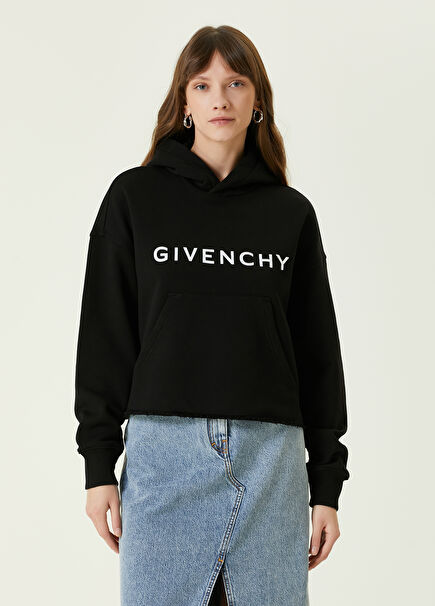 Black Hooded Logo Sweatshirt
