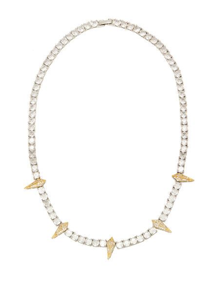 Silver Vertical Stud Women's Necklace