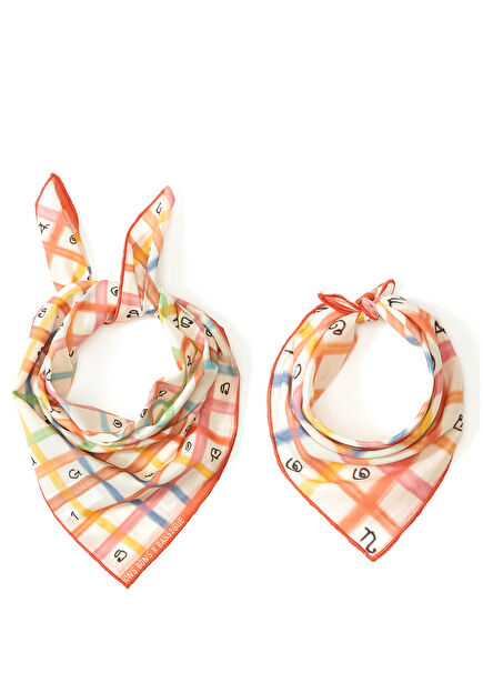 Square Print Color 2-Piece Dog Bandana Set