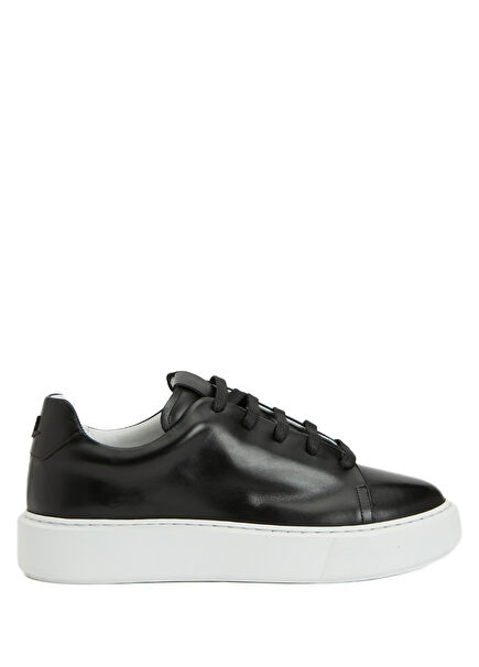Black Women's Leather Sneakers