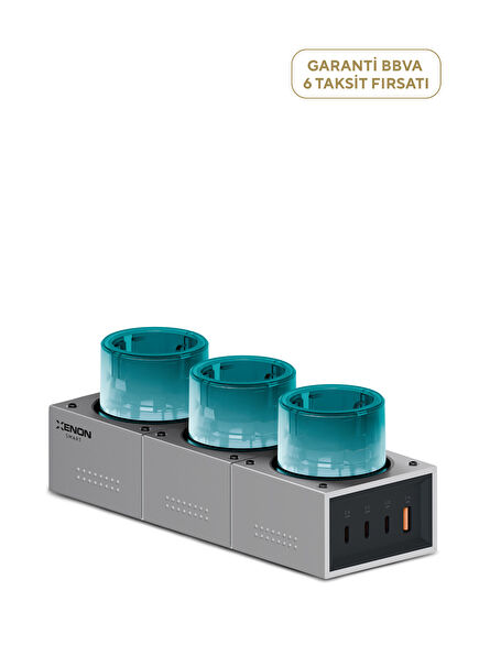 7 in 1 3x 4000W AC 140W 3xUSB-C 1 USB-A 100W Cable Desktop Socket Fast Charging Station X6424