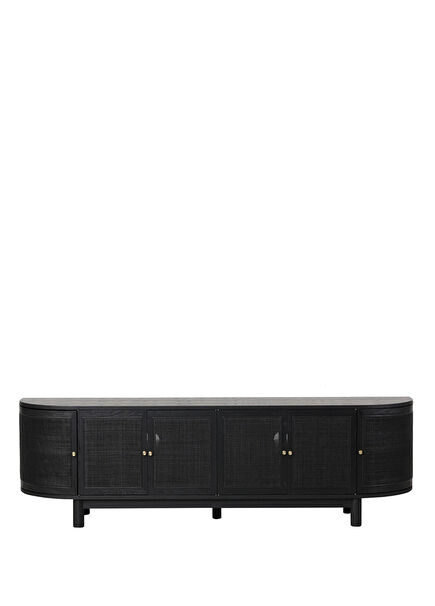 Zen Handmade Black Wood Television Unit