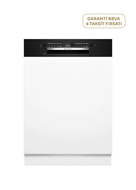SMI4IKB50T Serie 4 Black 5-Program Semi-Built-in Dishwasher