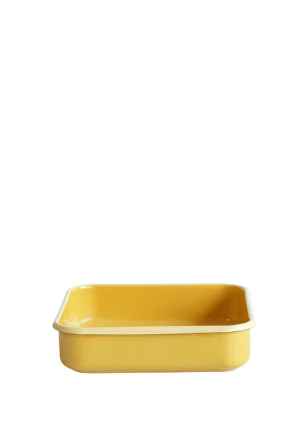 Yellow Enamel Square Tray