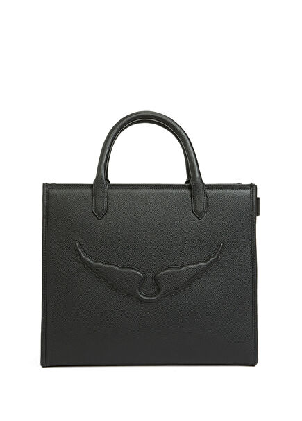 Angel Grained Black Women's Leather Bag