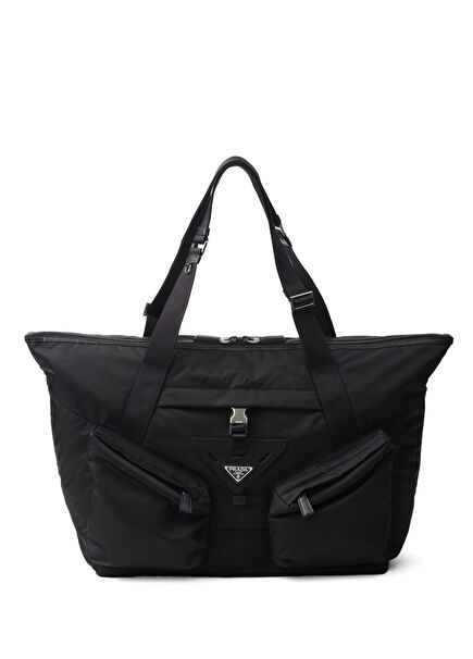 Re-Nylon and Leather Travel Bag