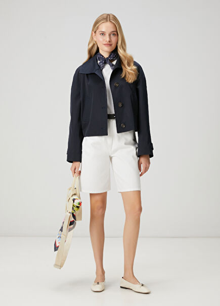 Off White Denim Bermuda