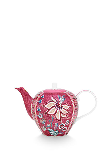 Flower Festival Red 1600 ml Porcelain Teapot