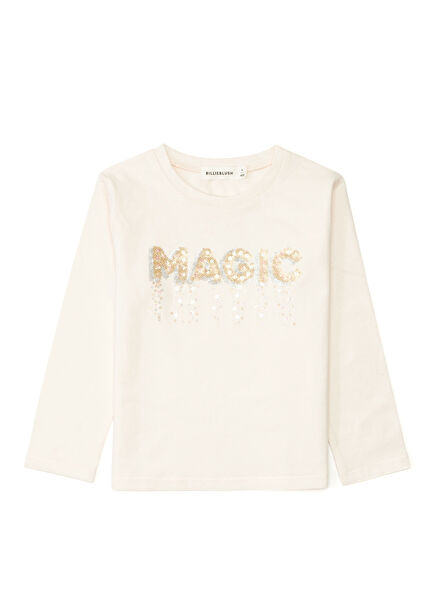 Payetli Yazı İşlemeli Kız Çocuk T-shirt