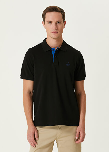 Comfort Fit Siyah Polo Yaka T-shirt