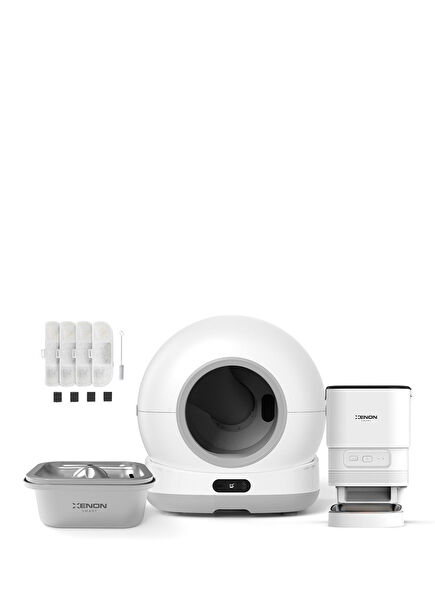 Smart Automatic Cat Toilet Food Bowl and Steel Water Dispenser Set of 4 Pet Products