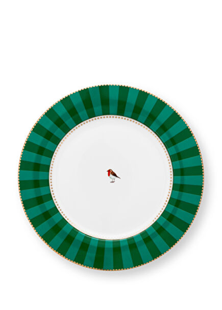 Love Birds Yeşil Porselen Tabak